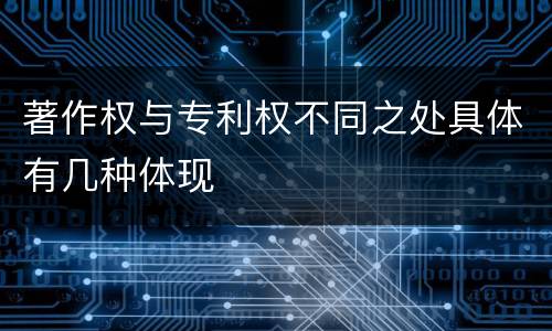 著作权与专利权不同之处具体有几种体现