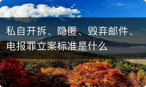 私自开拆、隐匿、毁弃邮件、电报罪立案标准是什么