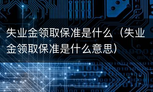 失业金领取保准是什么（失业金领取保准是什么意思）