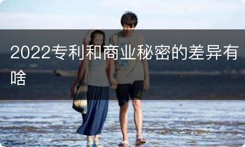 2022专利和商业秘密的差异有啥