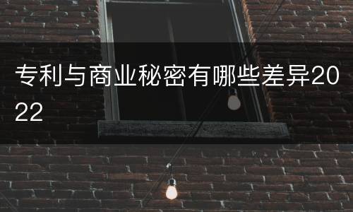 专利与商业秘密有哪些差异2022