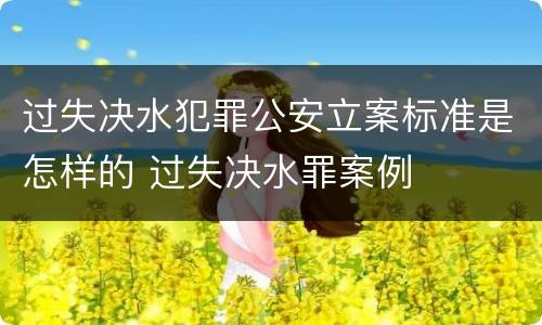 过失决水犯罪公安立案标准是怎样的 过失决水罪案例