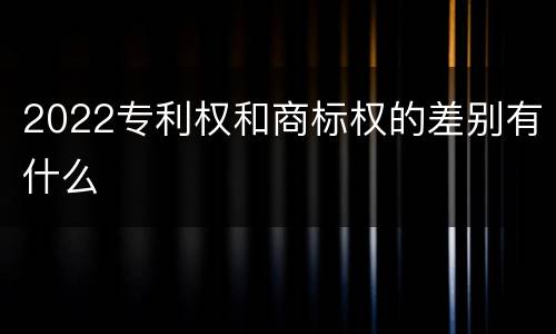 2022专利权和商标权的差别有什么
