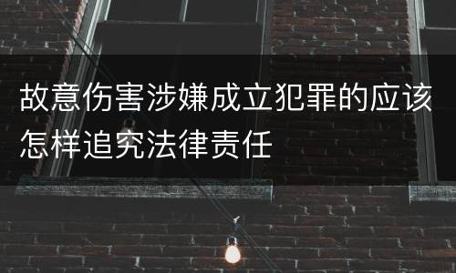 故意伤害涉嫌成立犯罪的应该怎样追究法律责任
