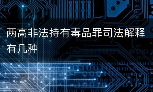 两高非法持有毒品罪司法解释有几种