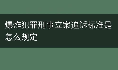爆炸犯罪刑事立案追诉标准是怎么规定