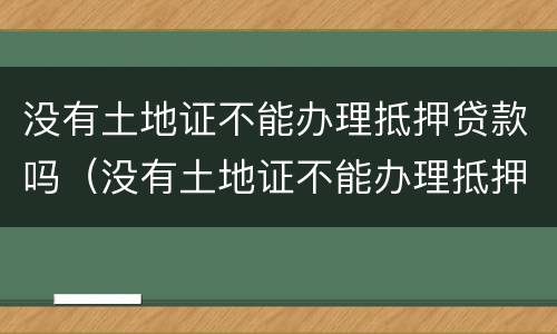 没有土地证不能办理抵押贷款吗（没有土地证不能办理抵押贷款吗）