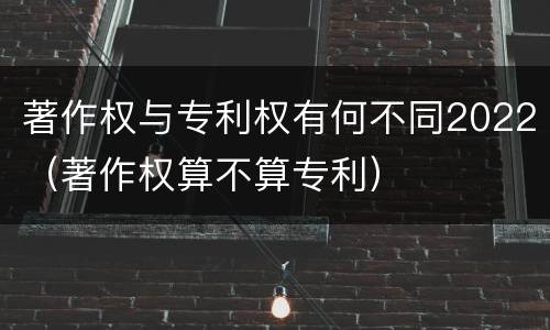 著作权与专利权有何不同2022（著作权算不算专利）