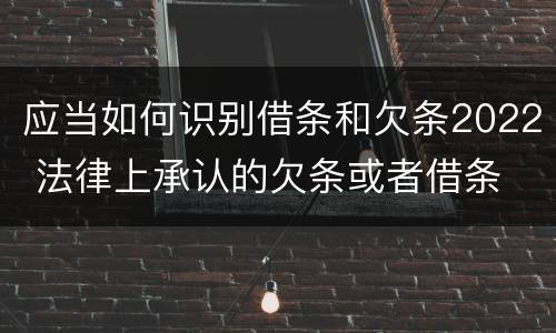应当如何识别借条和欠条2022 法律上承认的欠条或者借条
