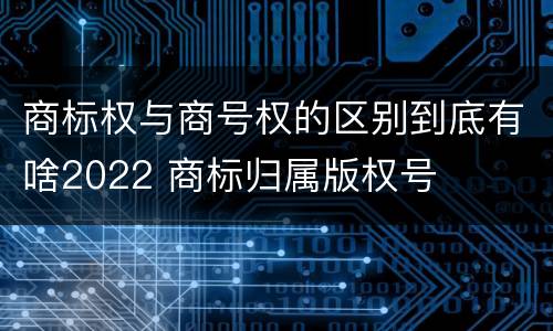 商标权与商号权的区别到底有啥2022 商标归属版权号