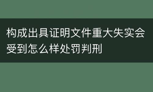 构成出具证明文件重大失实会受到怎么样处罚判刑