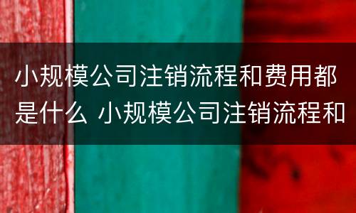 小规模公司注销流程和费用都是什么 小规模公司注销流程和费用都是什么流程