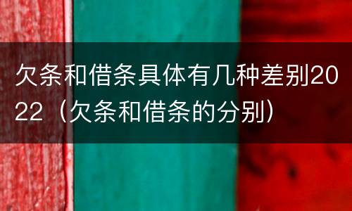 欠条和借条具体有几种差别2022（欠条和借条的分别）