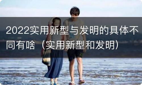 2022实用新型与发明的具体不同有啥（实用新型和发明）