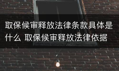 取保候审释放法律条款具体是什么 取保候审释放法律依据