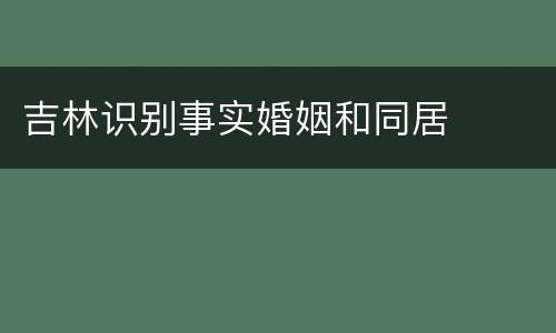 吉林识别事实婚姻和同居