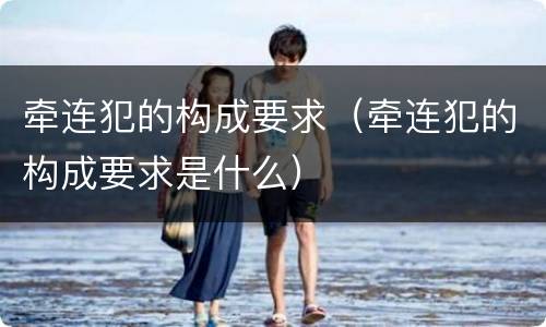 牵连犯的构成要求（牵连犯的构成要求是什么）