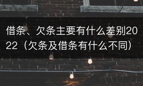 借条、欠条主要有什么差别2022（欠条及借条有什么不同）