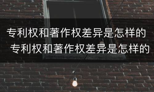 专利权和著作权差异是怎样的 专利权和著作权差异是怎样的规定