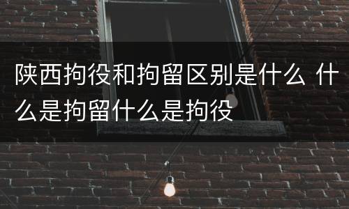陕西拘役和拘留区别是什么 什么是拘留什么是拘役