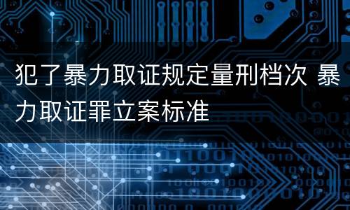 犯了暴力取证规定量刑档次 暴力取证罪立案标准