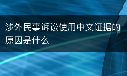 涉外民事诉讼使用中文证据的原因是什么