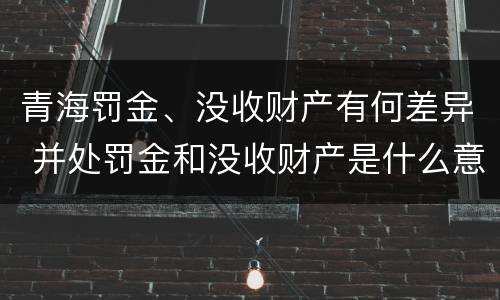 青海罚金、没收财产有何差异 并处罚金和没收财产是什么意思