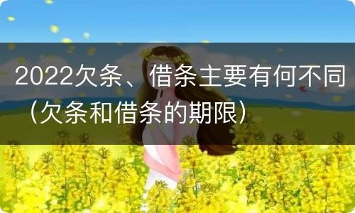 2022欠条、借条主要有何不同（欠条和借条的期限）