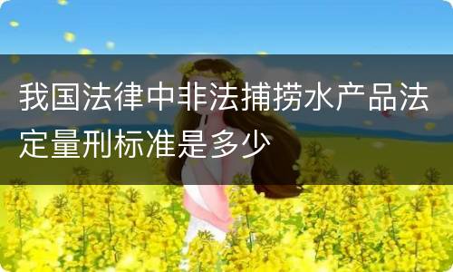 我国法律中非法捕捞水产品法定量刑标准是多少