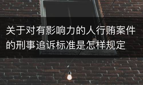 关于对有影响力的人行贿案件的刑事追诉标准是怎样规定