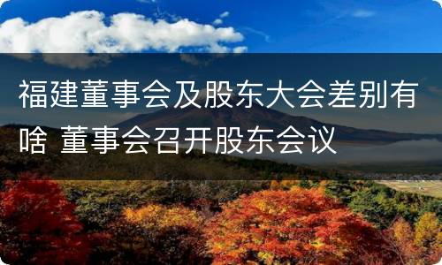 福建董事会及股东大会差别有啥 董事会召开股东会议