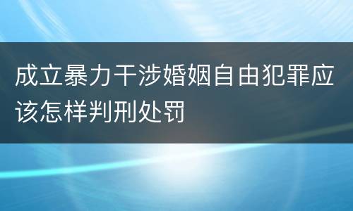 成立暴力干涉婚姻自由犯罪应该怎样判刑处罚