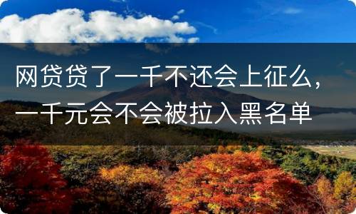 网贷贷了一千不还会上征么，一千元会不会被拉入黑名单