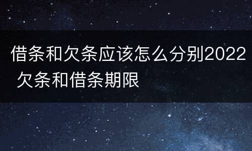 借条和欠条应该怎么分别2022 欠条和借条期限