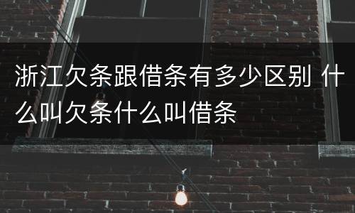 浙江欠条跟借条有多少区别 什么叫欠条什么叫借条