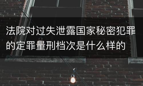 法院对过失泄露国家秘密犯罪的定罪量刑档次是什么样的
