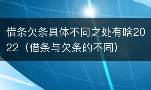 借条欠条具体不同之处有啥2022（借条与欠条的不同）