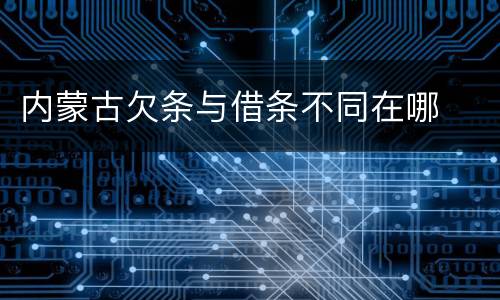 内蒙古欠条与借条不同在哪