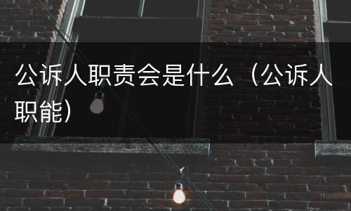 公诉人职责会是什么（公诉人职能）