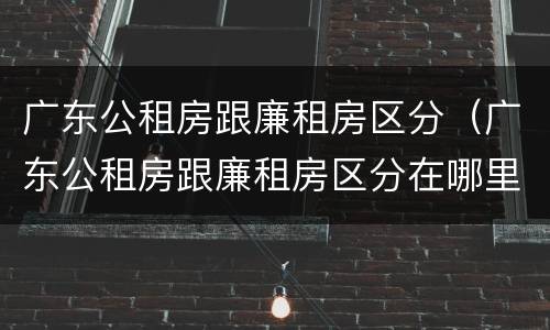 广东公租房跟廉租房区分（广东公租房跟廉租房区分在哪里）