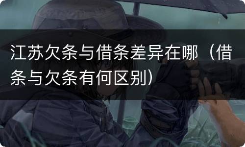 江苏欠条与借条差异在哪（借条与欠条有何区别）
