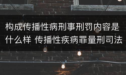 构成传播性病刑事刑罚内容是什么样 传播性疾病罪量刑司法解释