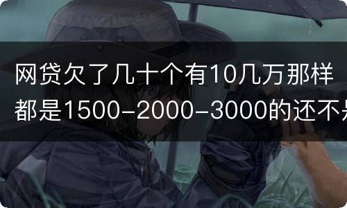 网贷欠了几十个有10几万那样都是1500-2000-3000的还不是怎么办