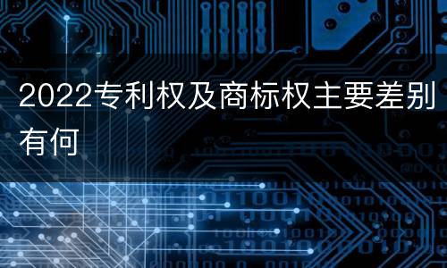 2022专利权及商标权主要差别有何