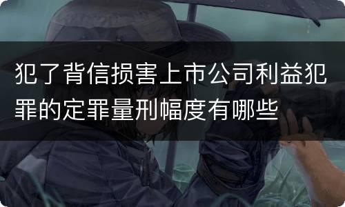 犯了背信损害上市公司利益犯罪的定罪量刑幅度有哪些