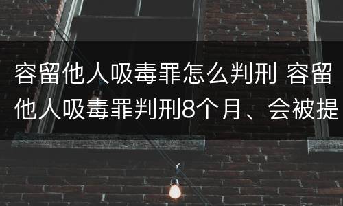 容留他人吸毒罪怎么判刑 容留他人吸毒罪判刑8个月、会被提前放出来吗