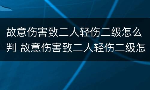 故意伤害致二人轻伤二级怎么判 故意伤害致二人轻伤二级怎么判刑
