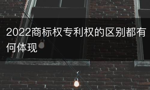 2022商标权专利权的区别都有何体现
