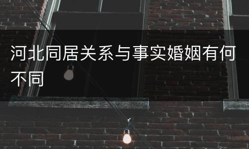 河北同居关系与事实婚姻有何不同