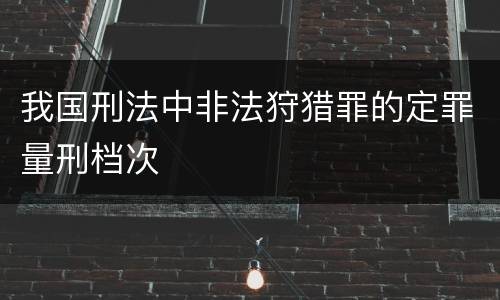 我国刑法中非法狩猎罪的定罪量刑档次